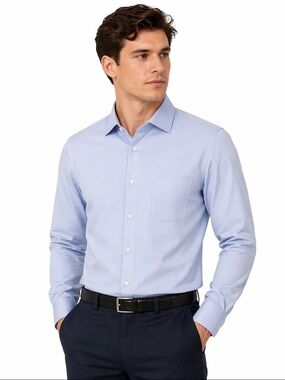 executive fit dress shirt Black Dress Shirt Tailored Fit for Modern Elegance L main image 1